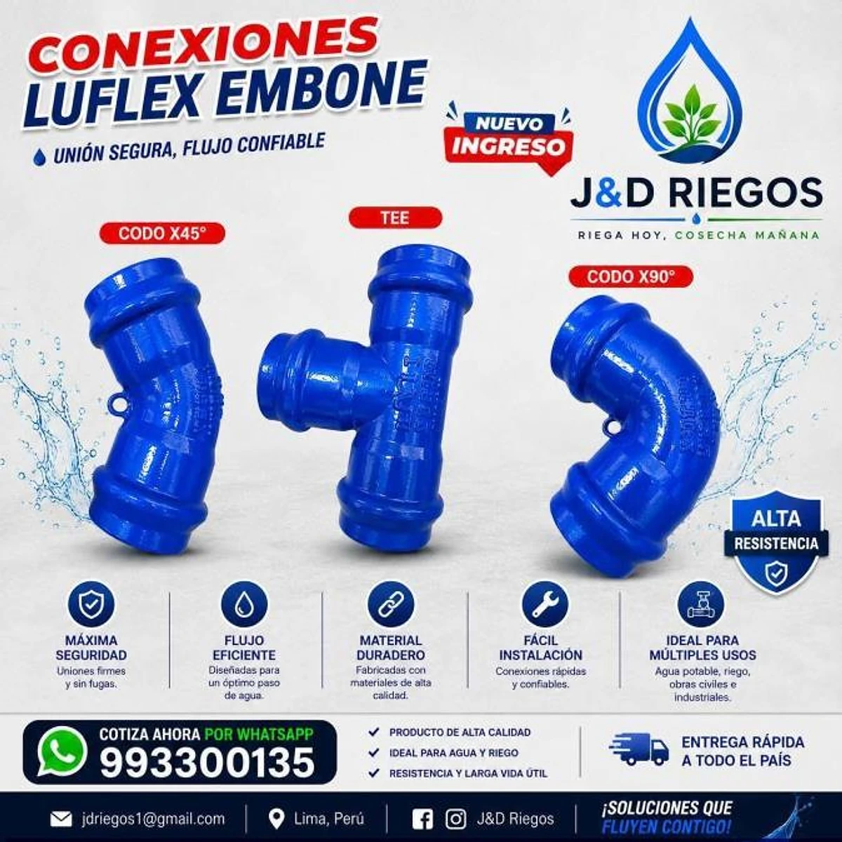 Conexiones LUFLEX embone — J&D Riegos