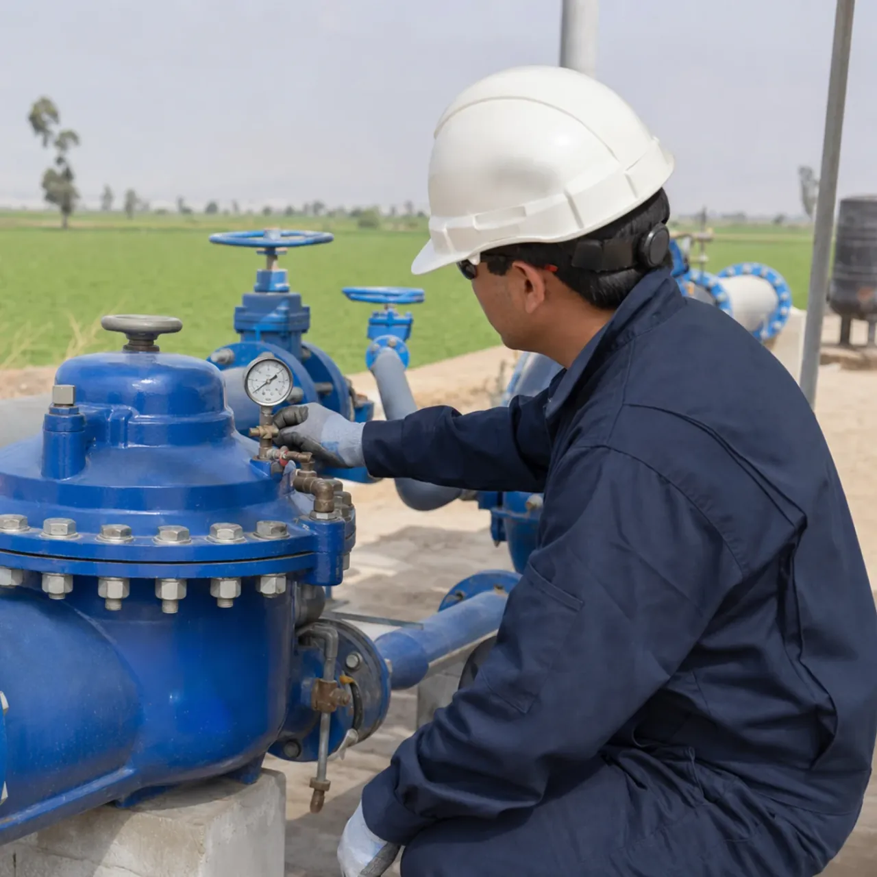 Inspección referencial de una válvula hidráulica instalada